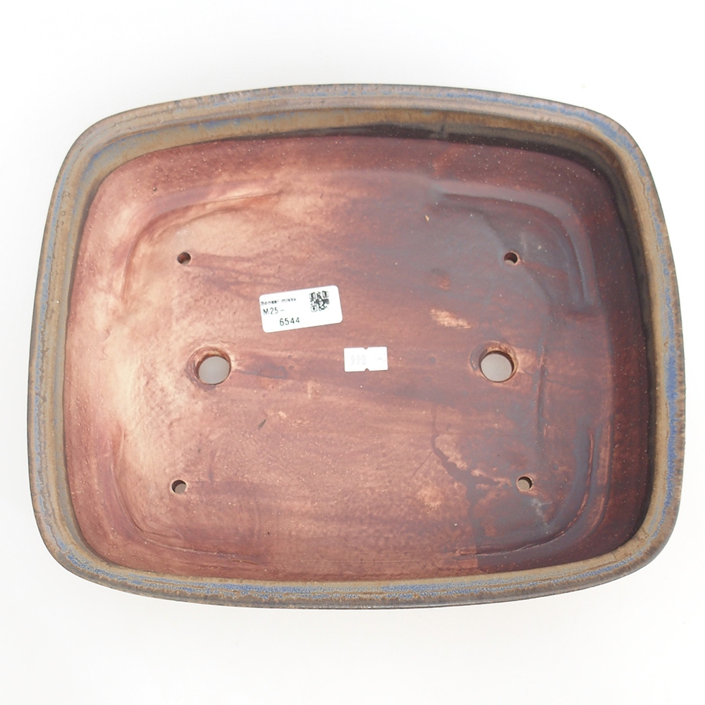 Bonsaischaal van keramiek 29,5 x 25 x 7 cm, kleur blauw