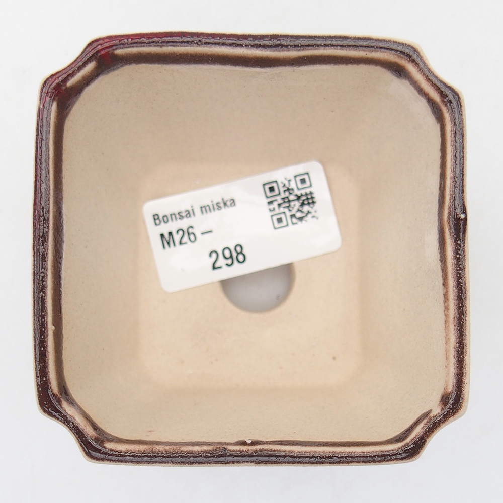 Mini bonsaischaal 7 x 7 x 5,5 cm, kleur rood
