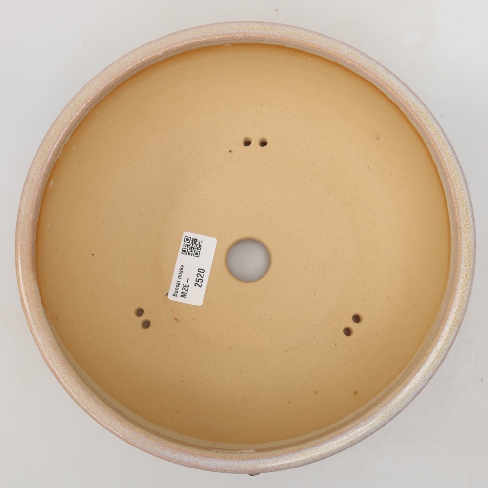 Keramische bonsaipot 22,5 x 22,5 x 7 cm, kleur beige