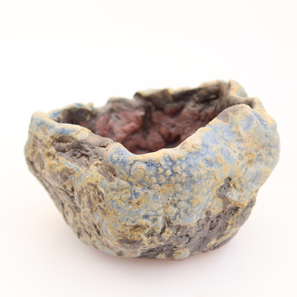 Keramische schaal  7,5 x 7 x 5,5 cm , kleur: blauw
