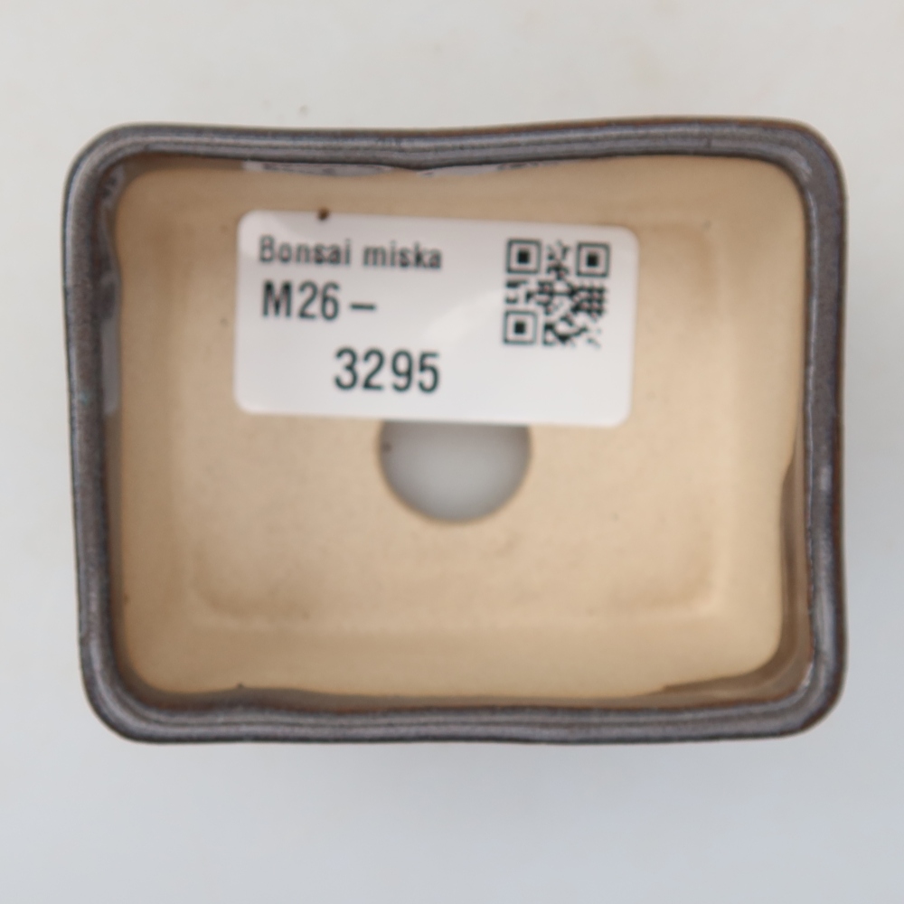 Keramische bonsaischaal 6,5 x 5,5 x 3,5 cm, kleur grijs