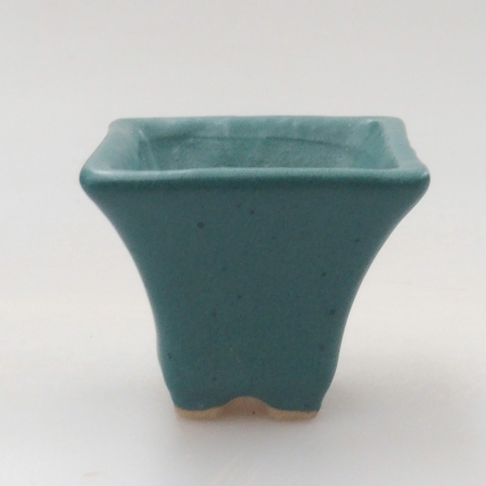 Bonsaischaal van keramiek 6,5 x 5,5 x 4 cm, kleur blauw