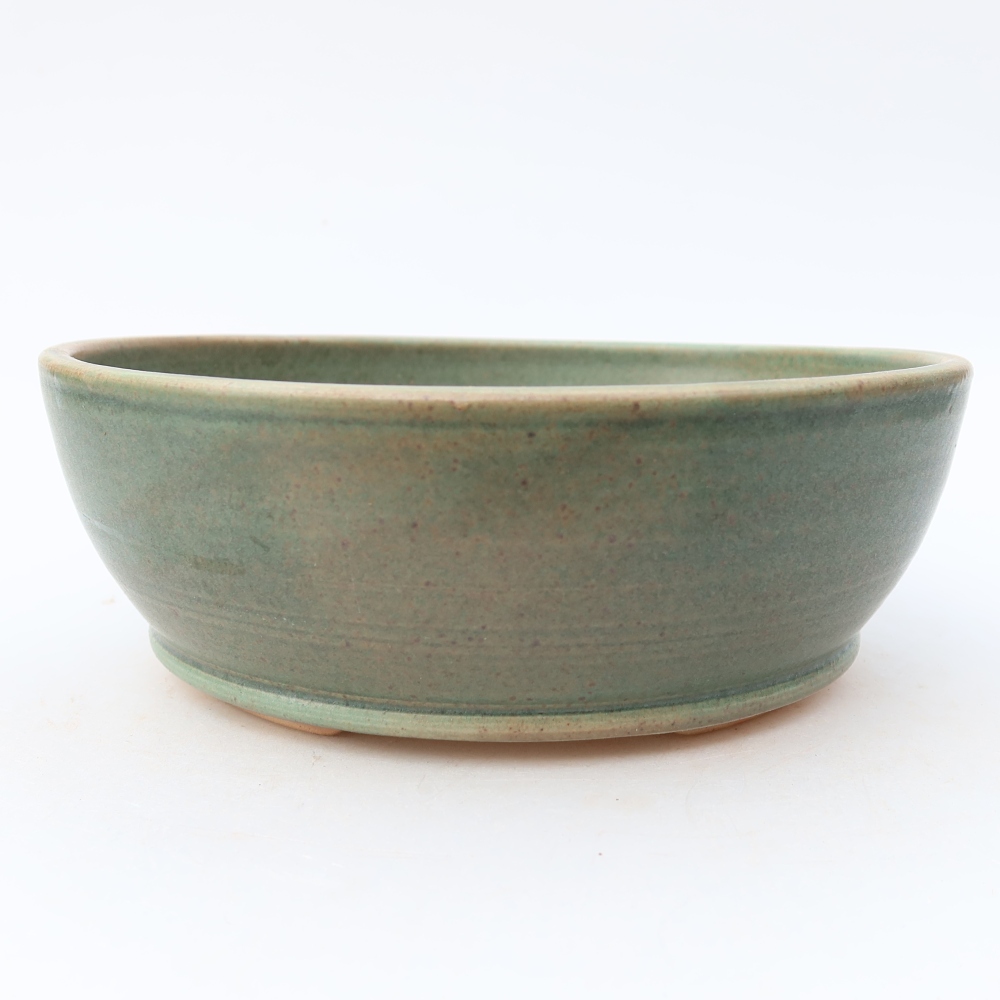 Keramische bonsaischaal 18 x 18 x 6,5 cm, kleur: groen