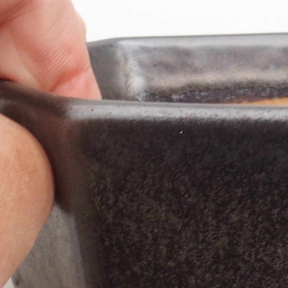 Bonsaischaal van keramiek 9,5 x 9 x 4,5 cm, metaalkleur