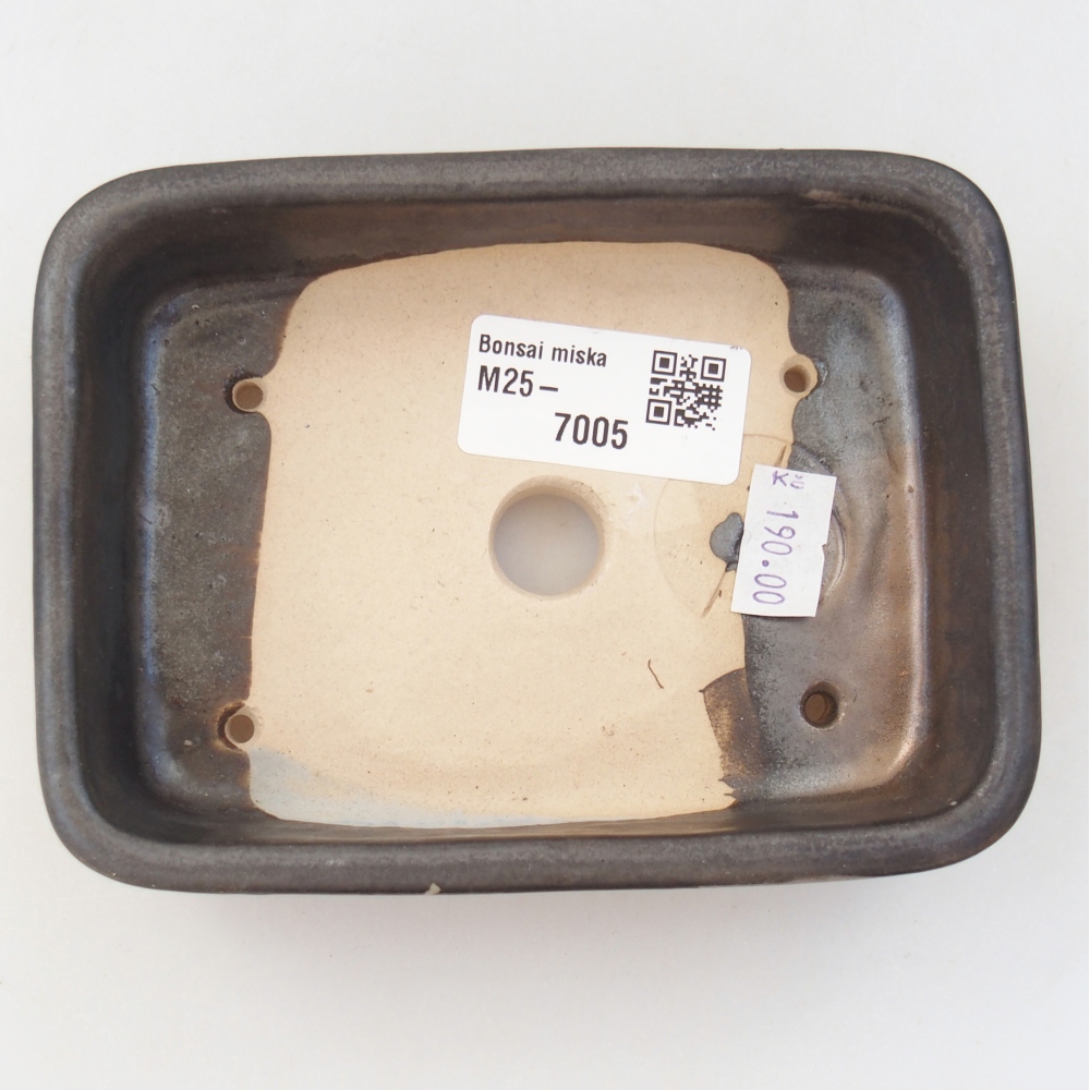 Bonsaischaal van keramiek 26 x 26 x 8 cm, kleur rood