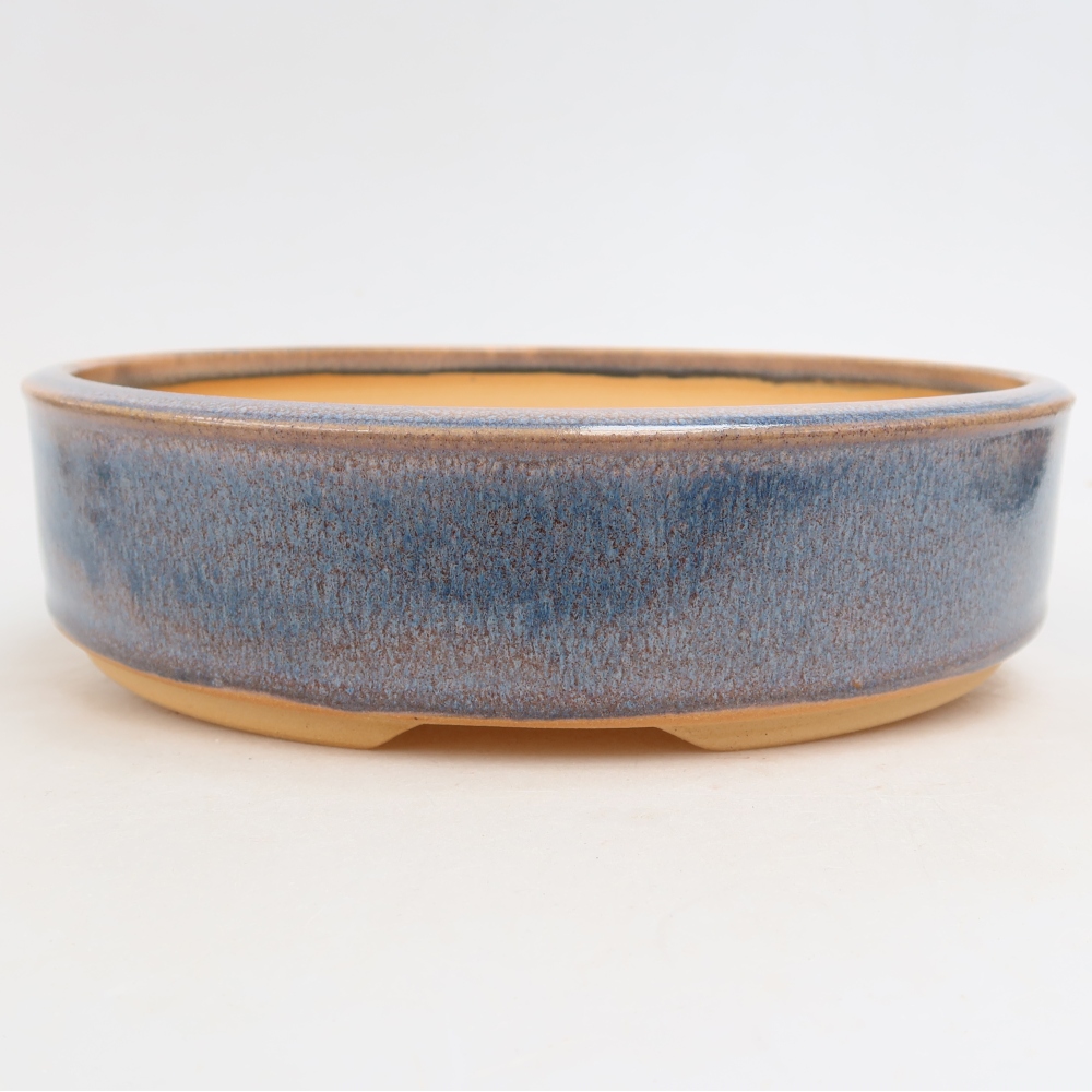 Keramische bonsaipot 22,5 x 22,5 x 5,5 cm, kleur: blauw