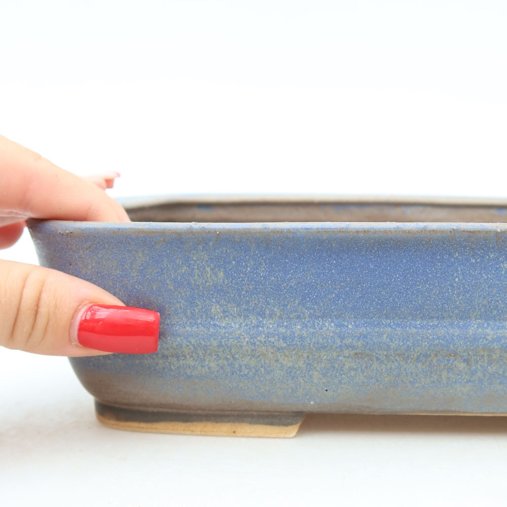 Keramische bonsaipot 23 x 19 x 6 cm, kleur: blauw