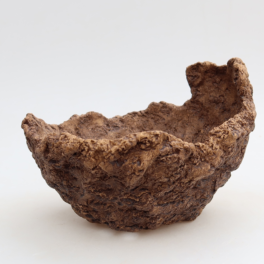 Keramische schaal 15 x 13 x 11,5 cm, kleur bruin