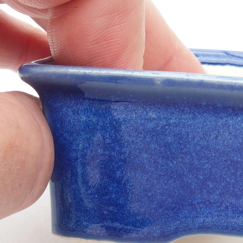 Mini bonsaischaal 8 x 7 x 3,5 cm, kleur blauw