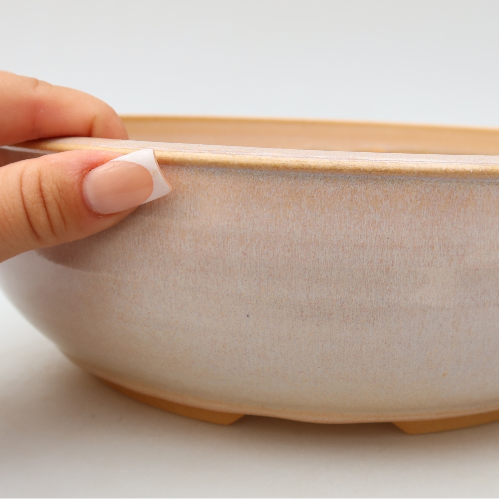 Keramische bonsaipot 26,5 x 26,5 x 8 cm, kleur: beige
