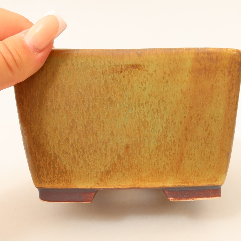 Bonsaischaal van keramiek 13 x 13 x 8 cm, groen