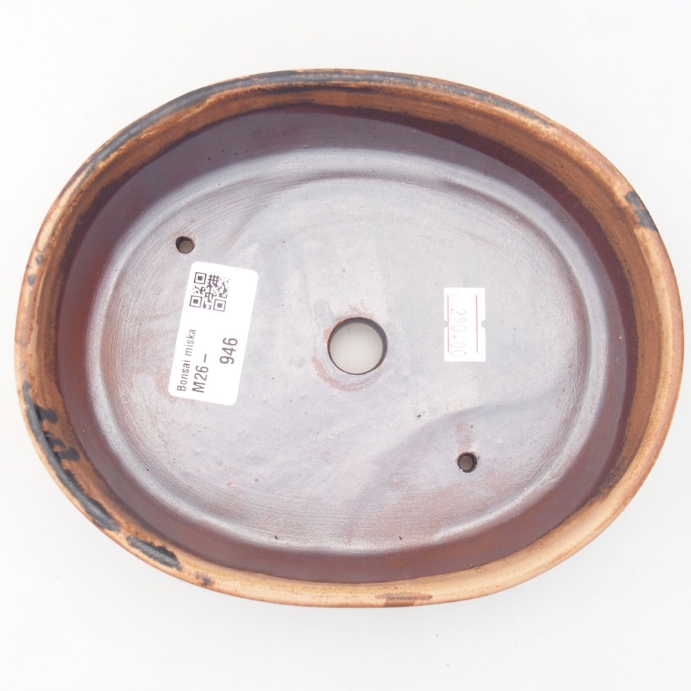 Bonsaischaal van keramiek 17 x 14 x 4 cm, roze