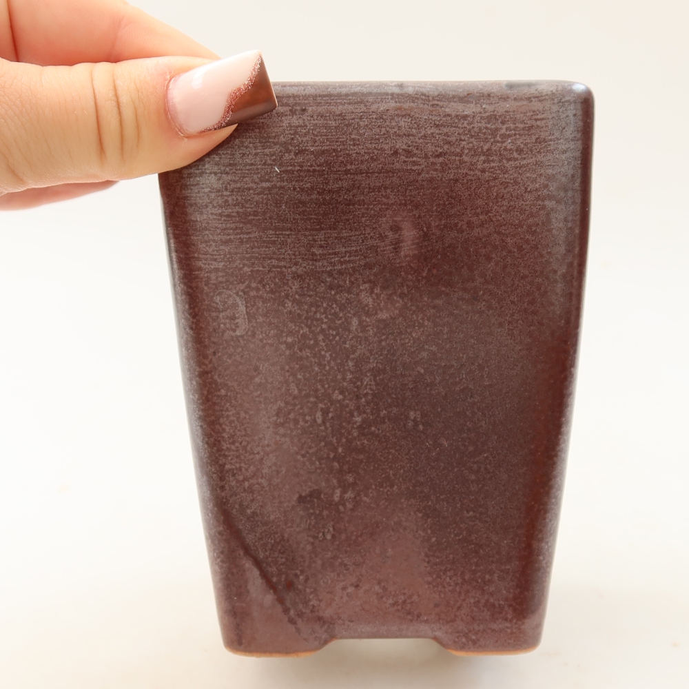 Bonsaischaal van keramiek 8,5 x 8,5 x 11 cm, bruin