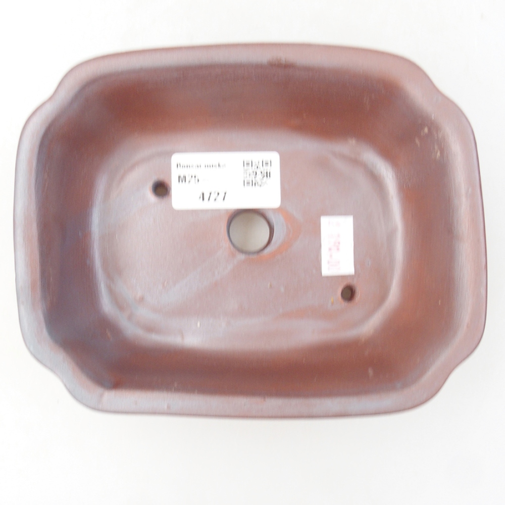 Bonsaischaal van keramiek 16 x 12 x 5 cm, metaalkleur