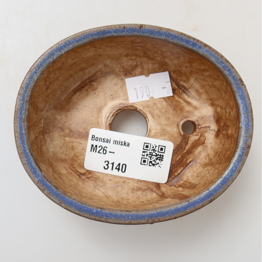 Keramische bonsaipot 9,5 x 8 x 4 cm, kleur: blauw
