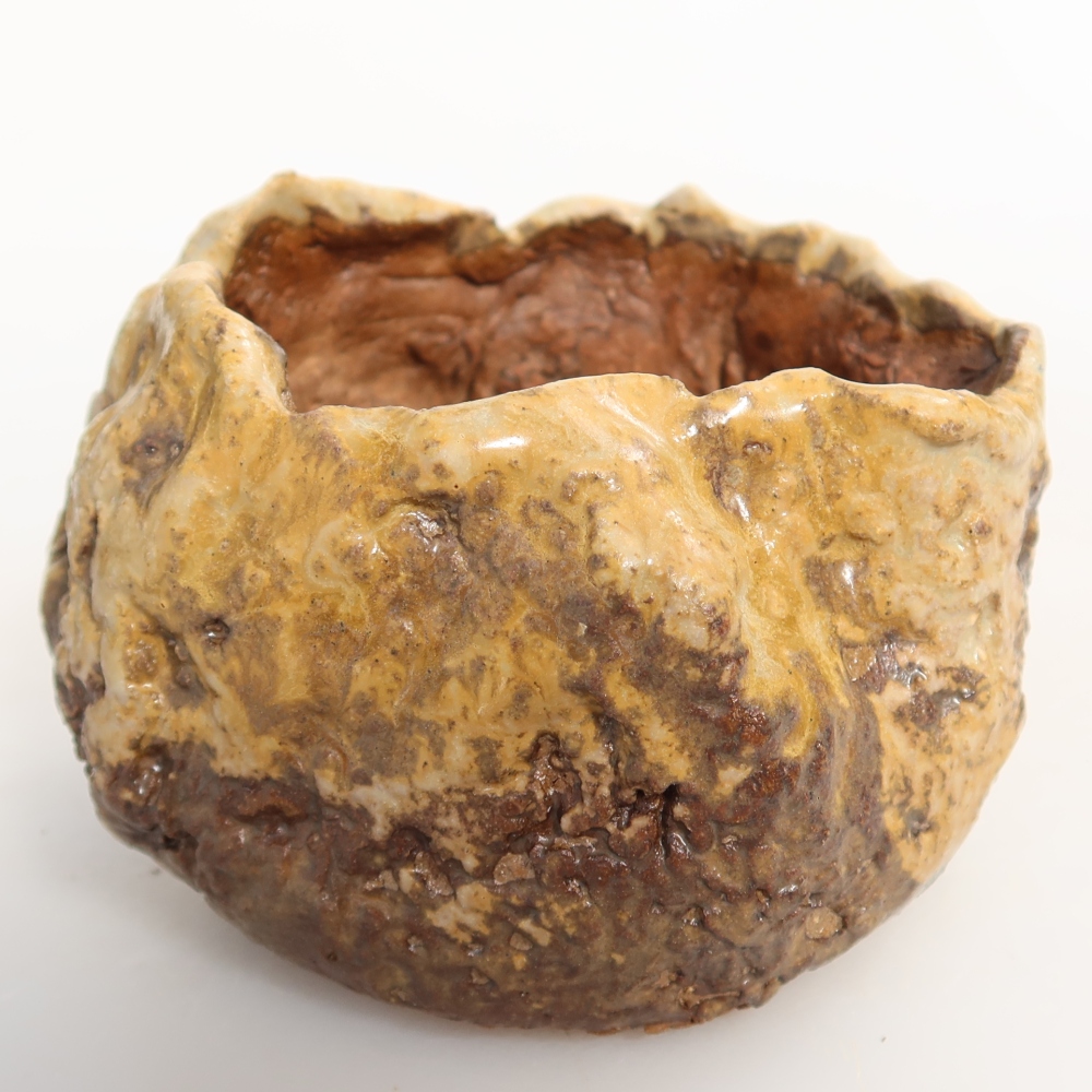 Keramisch Schelp 7,5 x 7 x 6 cm , kleur bruin