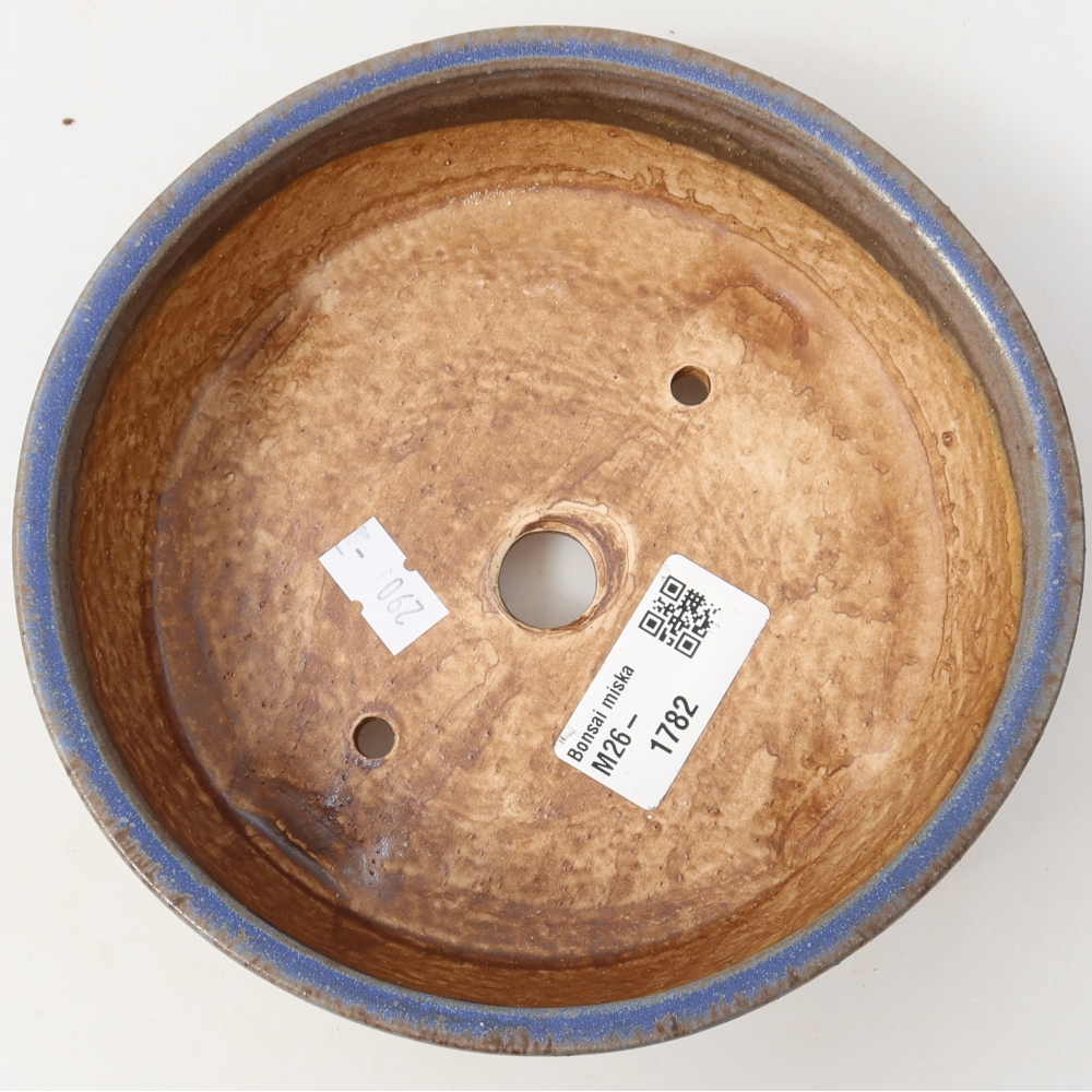 Keramische bonsaipot 15,5 x 15,5 x 5 cm, kleur: blauw