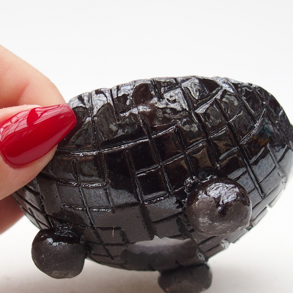 Keramische schaal 8,5 x 8 x 5 cm , kleur zwart