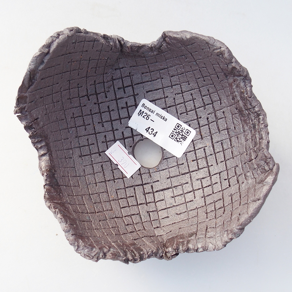 Keramische schaal 13 x 12,5 x 7,5 cm , metaalkleur