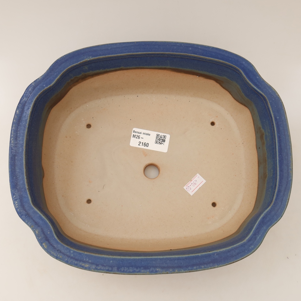 Keramische bonsaipot 24,5 x 21 x 7,5 cm, kleur: blauw