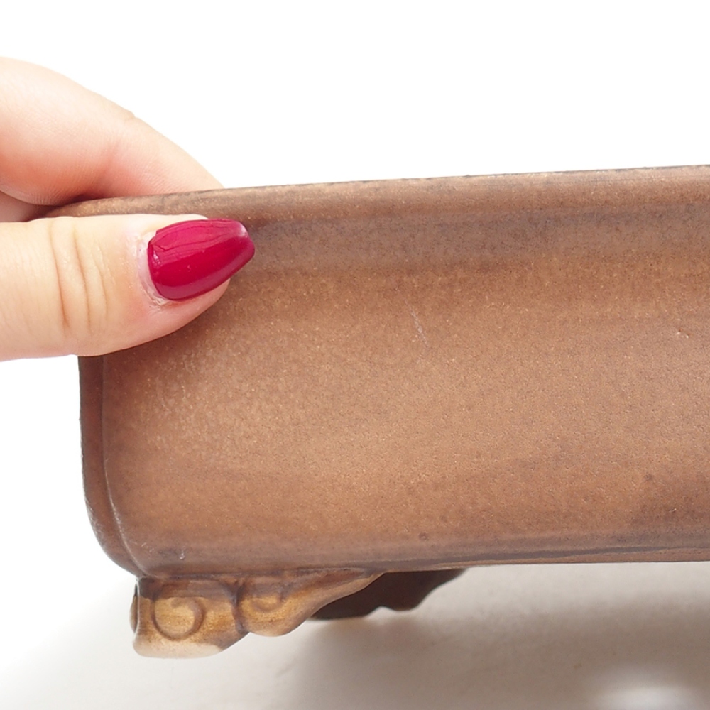 Bonsaischaal van keramiek 25 x 20 x 7,5 cm, roze