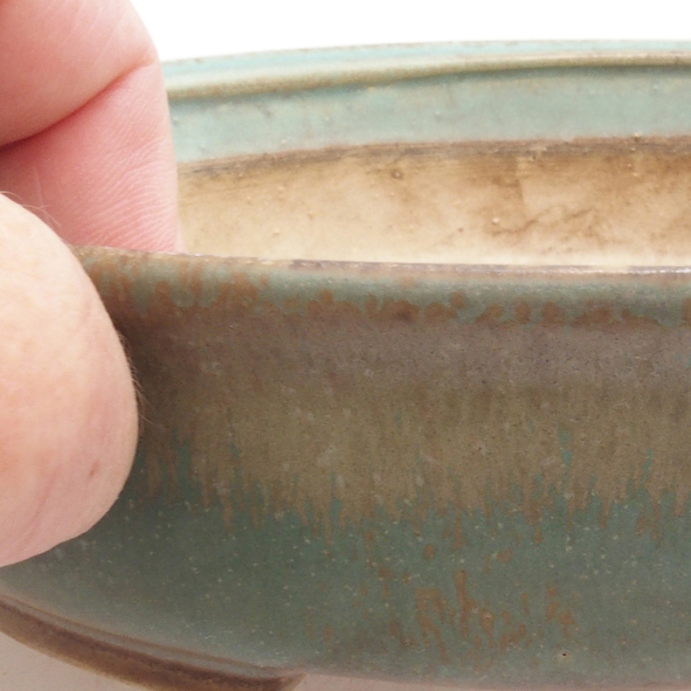 Bonsaischaal van keramiek 10 x 8,5 x 4 cm, bruin