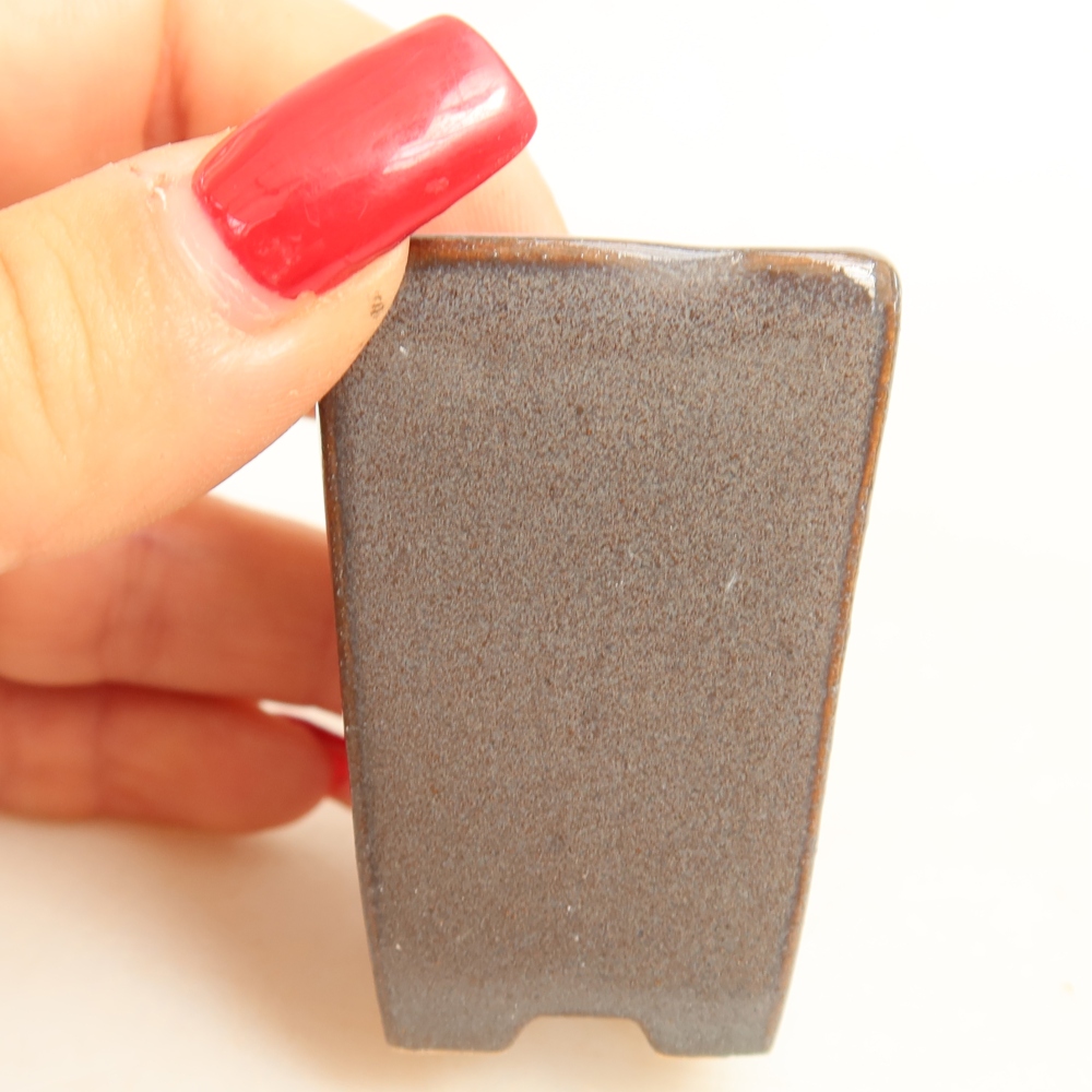 Keramische bonsaipot 3,5 x 3,5 x 5 cm, kleur grijs