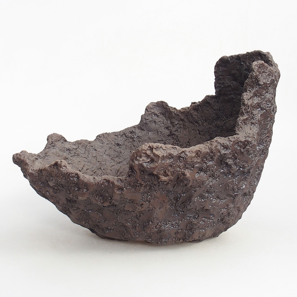 Keramisch Schelp 24 x 21 x 20 cm , kleur bruin