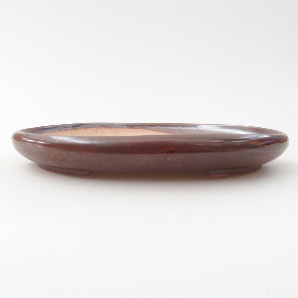 Bonsaischaal van keramiek 17 x 12,5 x 2 cm, bruin