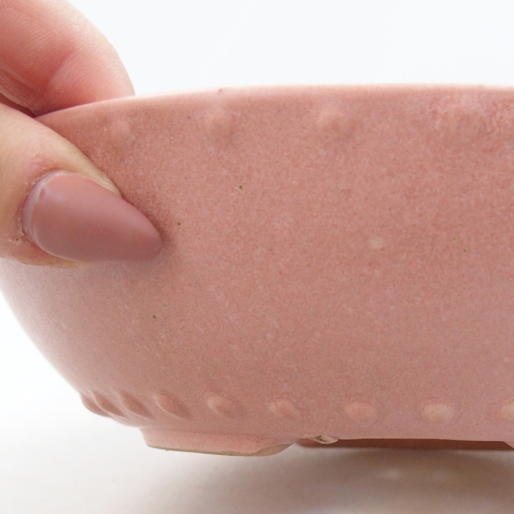 Bonsaischaal van keramiek 26 x 26 x 8 cm, kleur rood