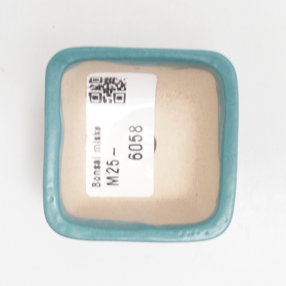 Bonsaischaal van keramiek 6,5 x 5,5 x 4 cm, kleur blauw