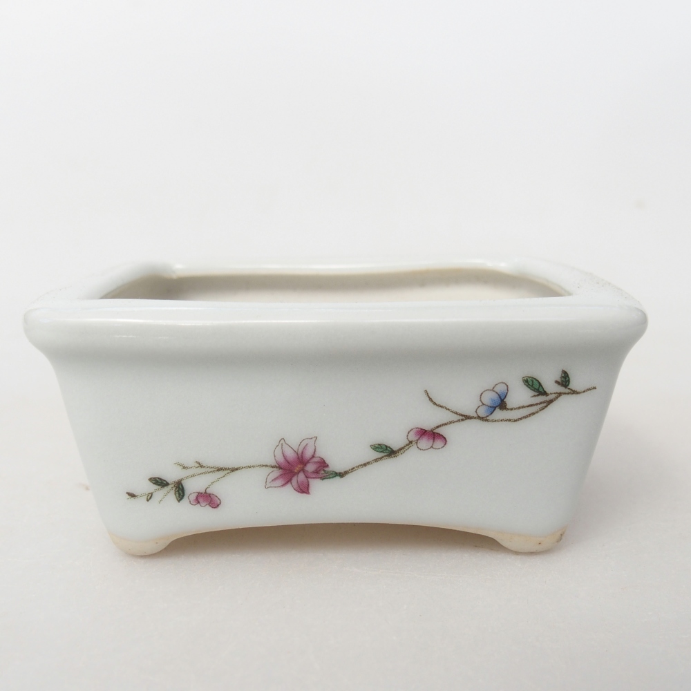 Mini bonsaischaal 8 x 6,5 x 3,5 cm, wit