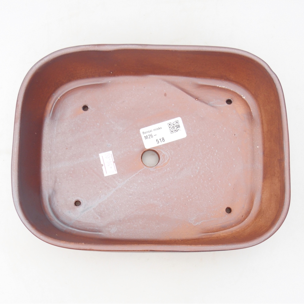 Bonsaischaal van keramiek 22,5 x 17 x 6 cm, metaalkleur