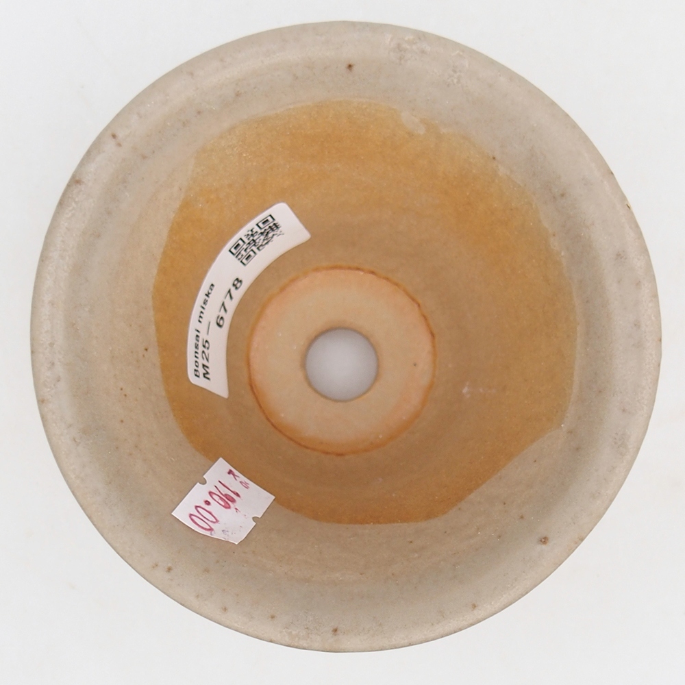 Bonsaischaal van keramiek 10,5 x 10,5 x 7 cm, grijs