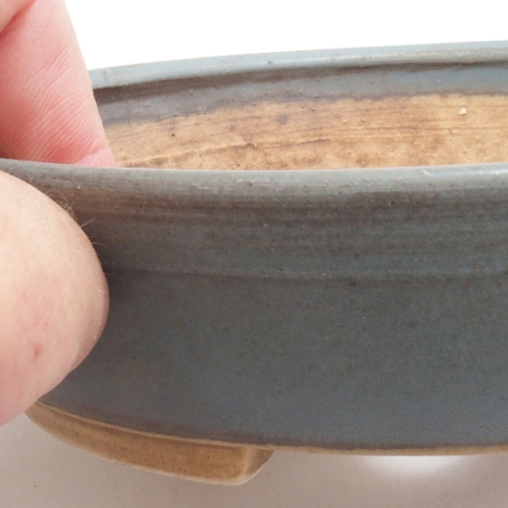 Bonsaischaal van keramiek 10 x 8,5 x 4 cm, bruin