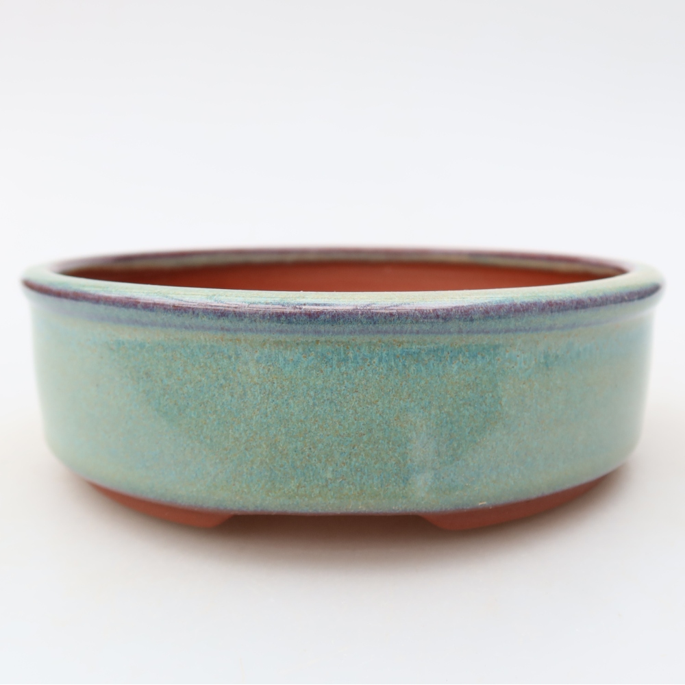 Keramische bonsaipot 14 x 14 x 4,5 cm, kleur groen