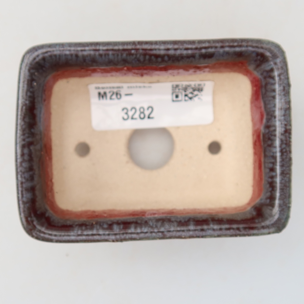 Keramische bonsaipot 7,5 x 5,5 x 4 cm, kleur grijs