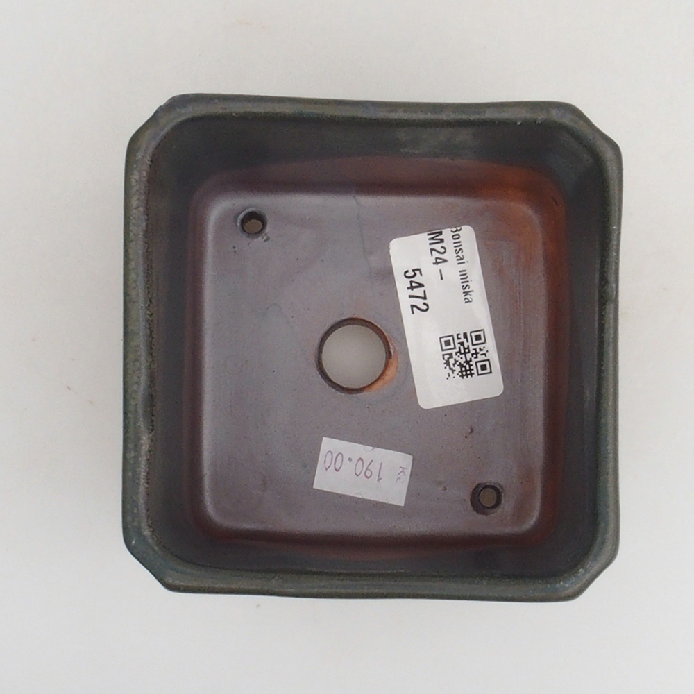 Bonsaischaal van keramiek 9,5 x 9,5 x 7 cm, grijs