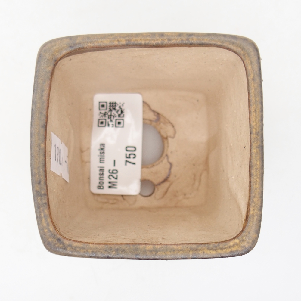 Bonsaischaal van keramiek 6,5 x 6,5 x 7 cm, bruin