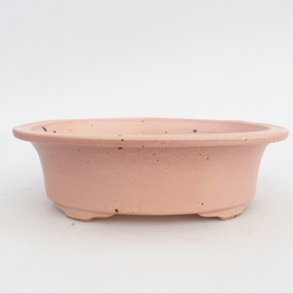 Bonsaischaal van keramiek 22,5 x 18,5 x 7 cm, roze