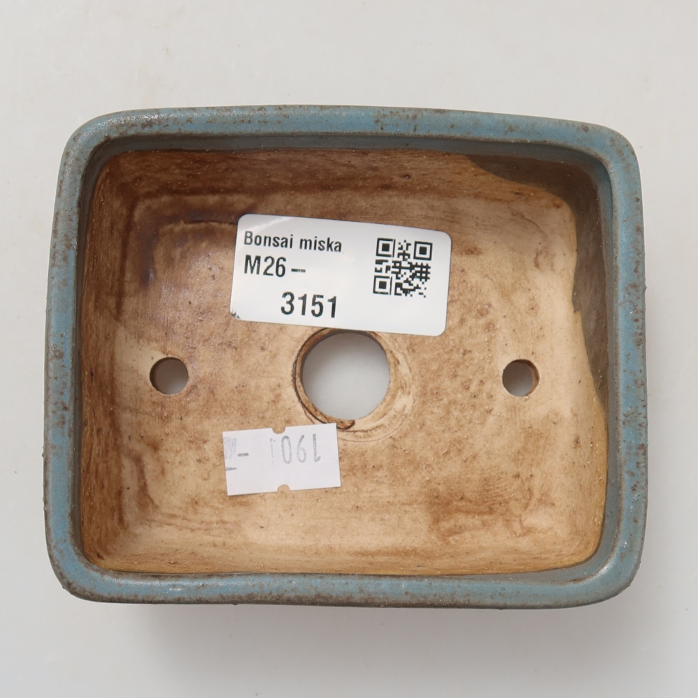 Keramische bonsaischaal 10 x 8 x 3,5 cm, kleur: blauw