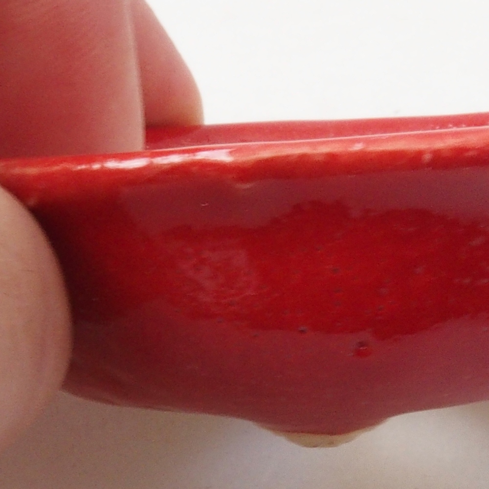 Mini bonsaischaal 7 x 7 x 2 cm, kleur rood