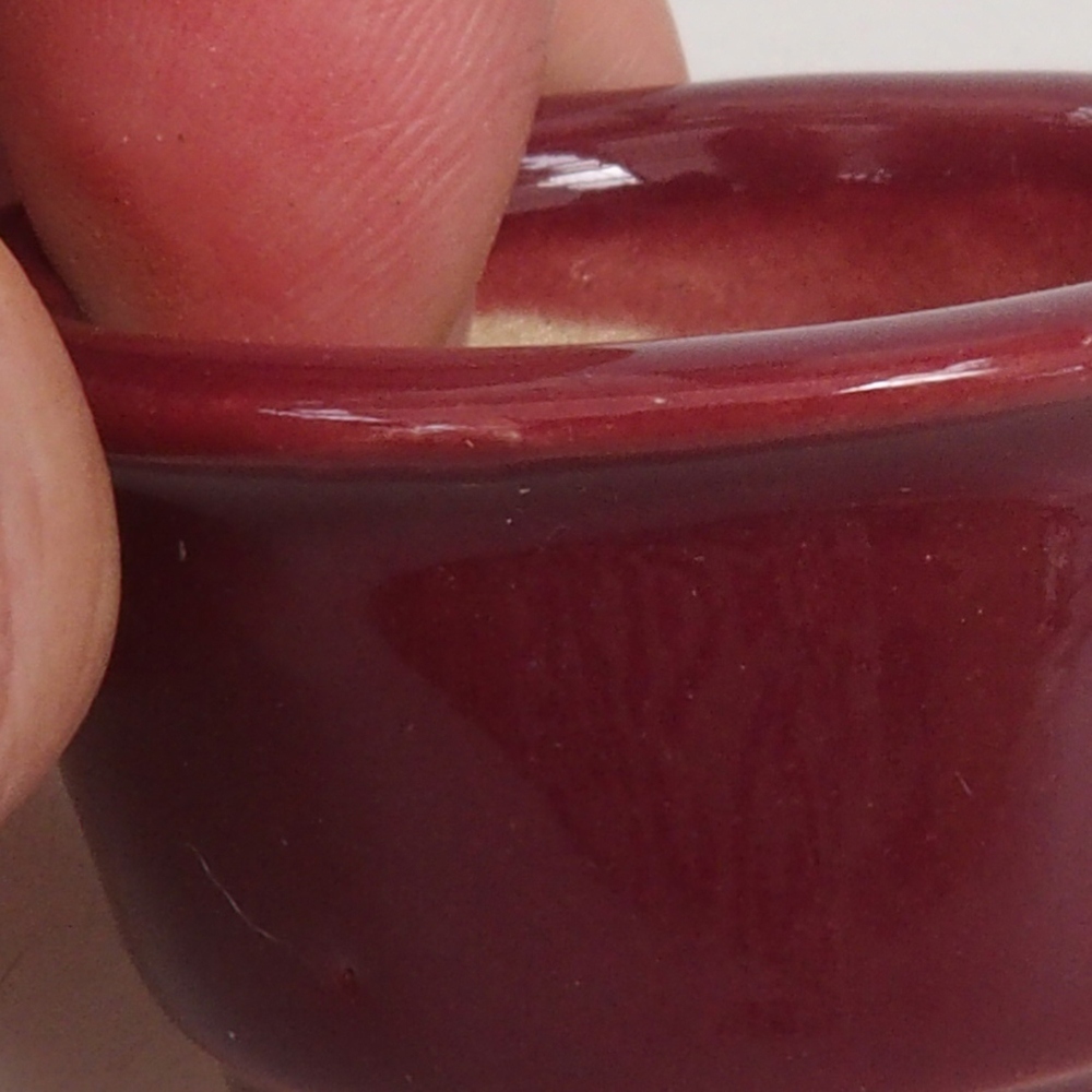 Mini bonsaischaal 4 x 4 x 2 cm, bordeauxrood