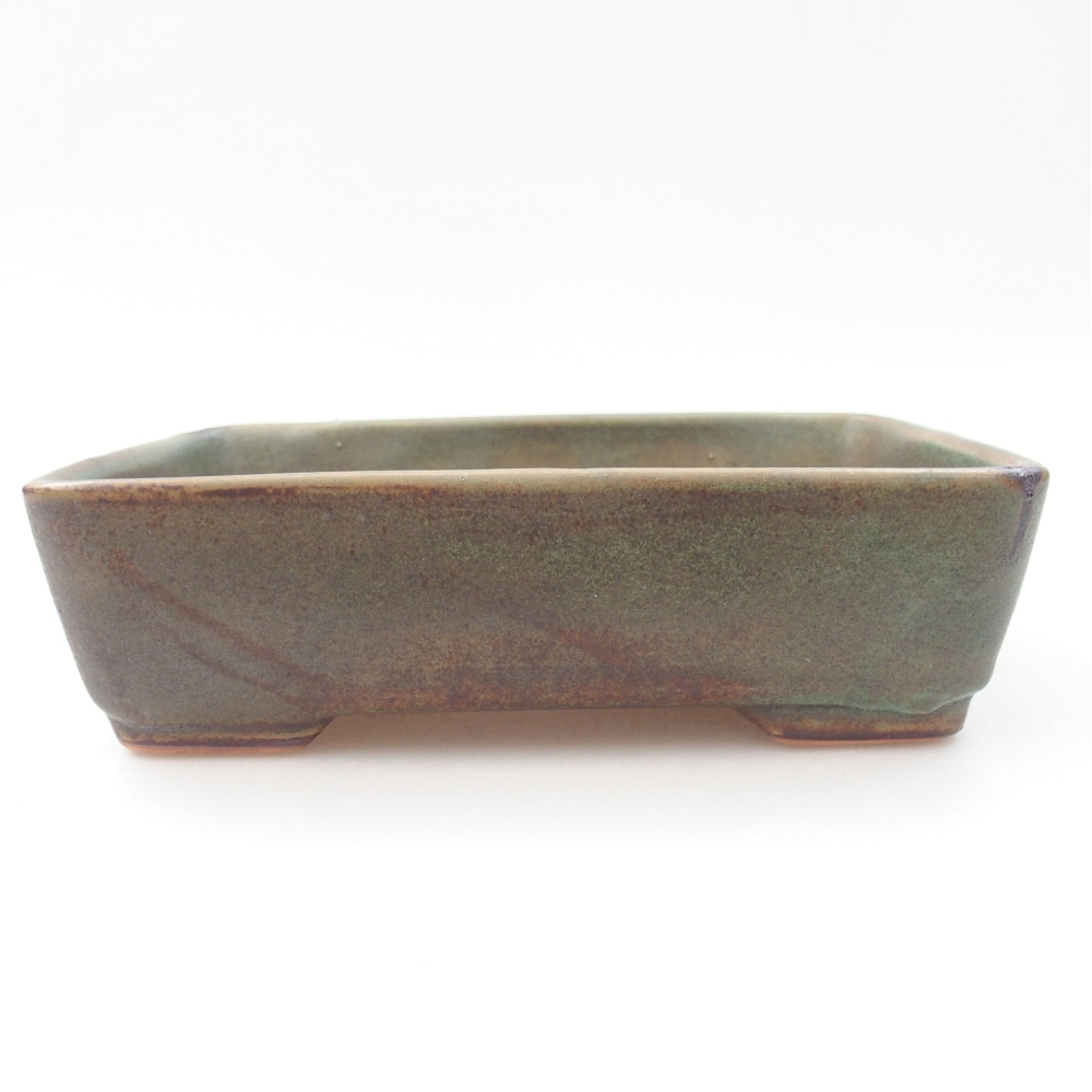 Bonsaischaal van keramiek 22 x 17 x 5 cm, groen