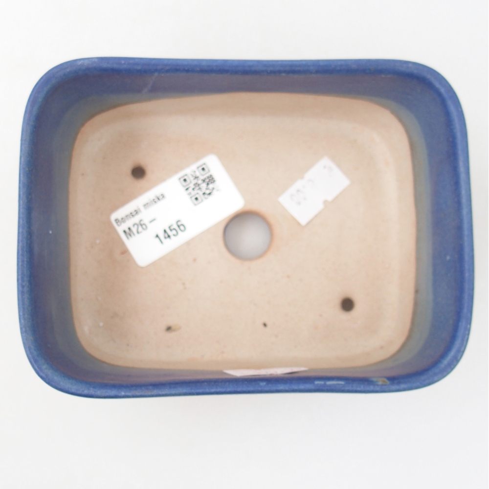 Bonsaischaal van keramiek 12,5 x 9,5 x 5 cm, kleur blauw