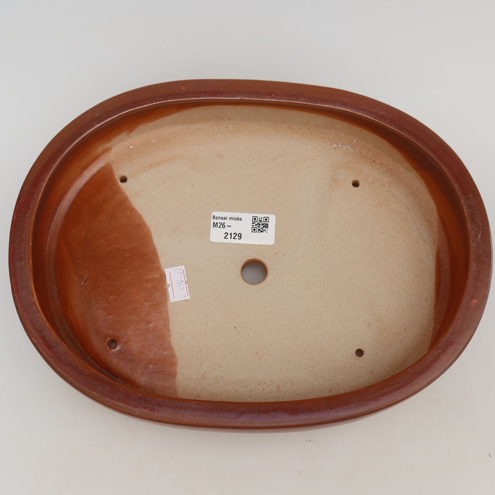 Keramische bonsaipot 27 x 21 x 5,5 cm, kleur bordeauxrood