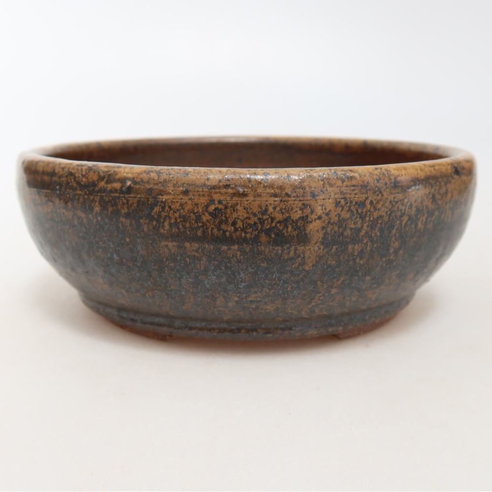 Keramische bonsaipot 14,5 x 14,5 x 5 cm, kleur bruin