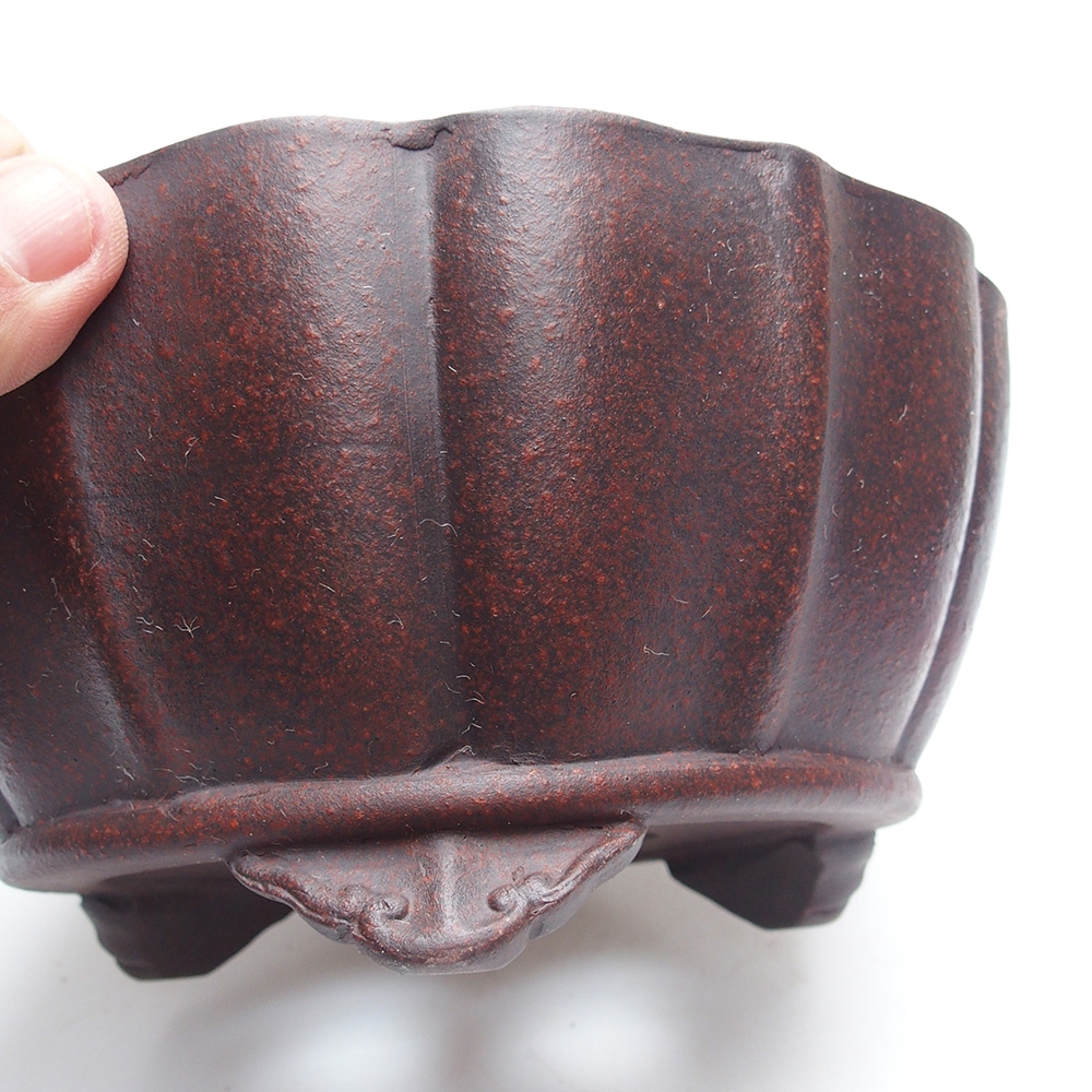 Kom 19 x 19 x 9,5 cm bruinrood