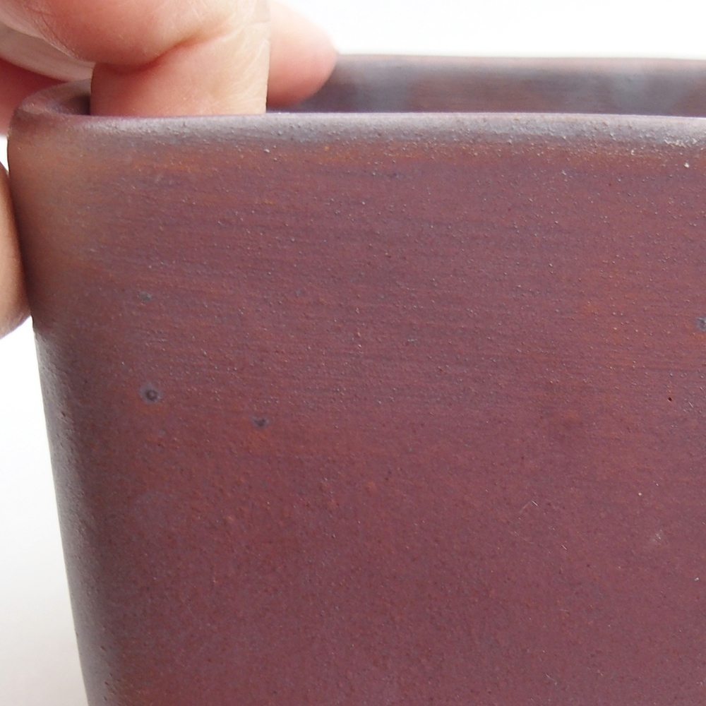 Bonsaischaal van keramiek 10 x 10 x 8 cm, metaalkleur