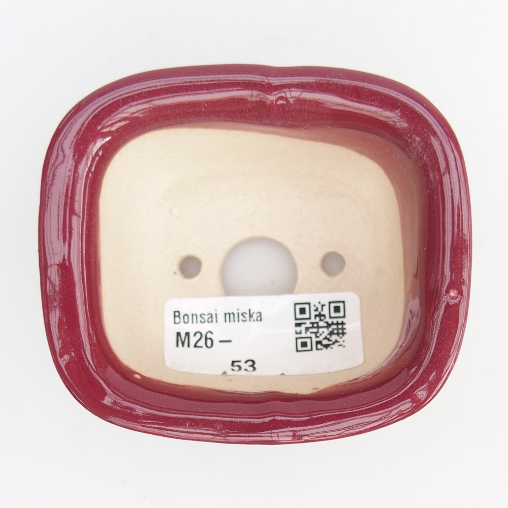 Mini bonsaischaal 7,5 x 6,5 x 3,5 cm, bordeauxrood